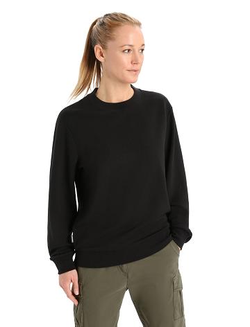 Women's Icebreaker Merino Crush Long Sleeve Sweatshirt One Piece & Sets Black | CA 1195JPQJ